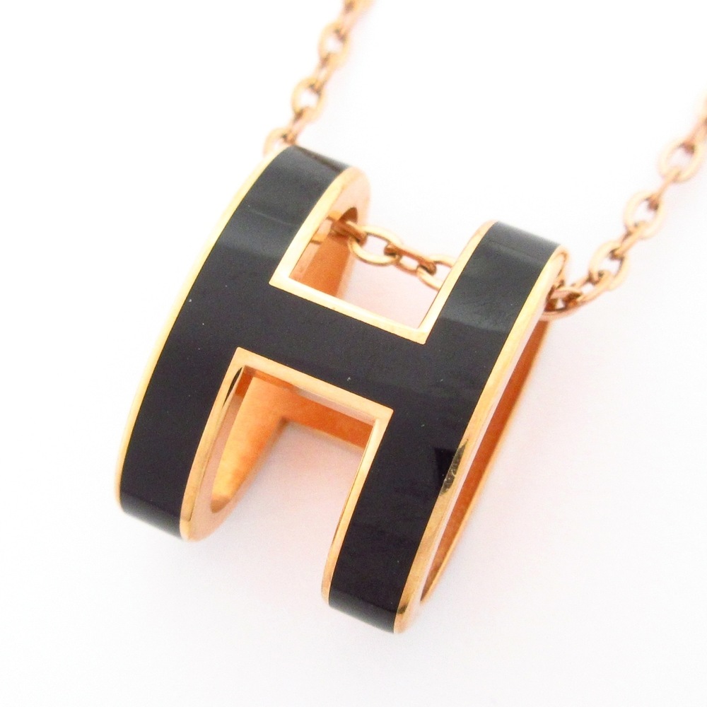 Hermès Pop H Necklace Rose Gold Black